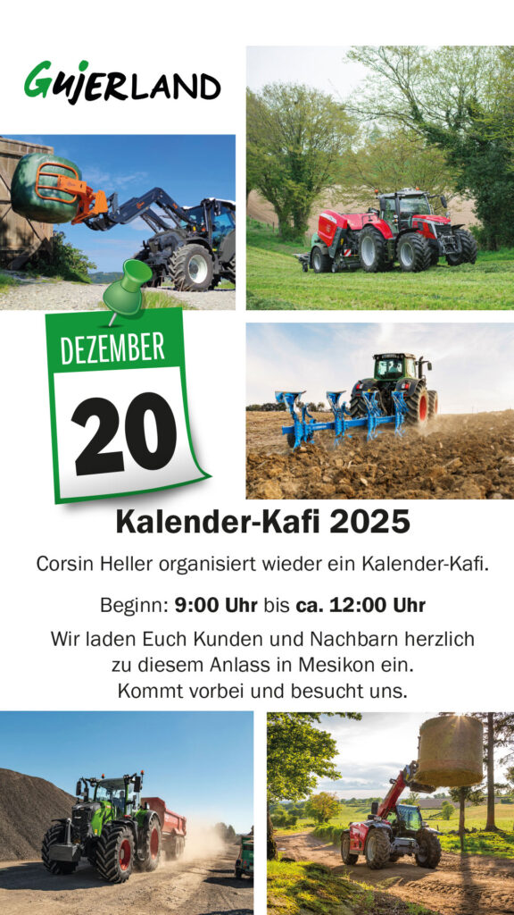 Kalender-Kafi 2025 in Mesikon bei Gujer Landmaschinen AG